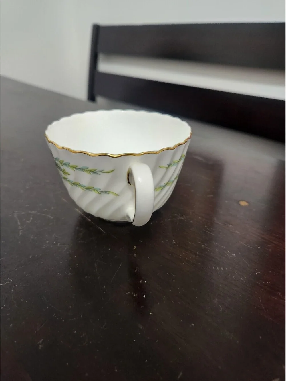 Mintons Chiltern Set Of 4 Floral Painted Porcelain Cup & Saucer Set, White/Gold
